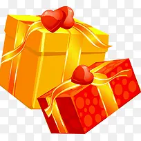 手绘黄红色礼盒爱心-空若网 手绘黄红色礼盒爱心-空若网
