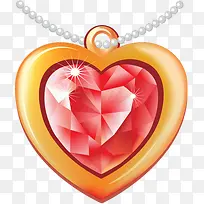 手绘爱心钻石项链-空若网 手绘爱心钻石项链-空若网