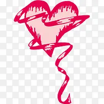 粉色爱心丝带矢量-空若网 粉色爱心丝带矢量-空若网