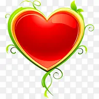 手绘爱心绿叶边框-空若网 手绘爱心绿叶边框-空若网