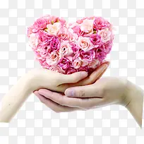 粉色花朵爱心海报装饰-空若网 粉色花朵爱心海报装饰-空若网