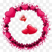 粉色手绘爱心圆圈-空若网 粉色手绘爱心圆圈-空若网