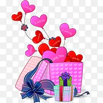 粉色卡通爱心礼盒-空若网 粉色卡通爱心礼盒-空若网