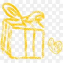 手绘黄色礼盒爱心-空若网 手绘黄色礼盒爱心-空若网