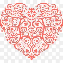 粉色花纹婚礼爱心-空若网 粉色花纹婚礼爱心-空若网