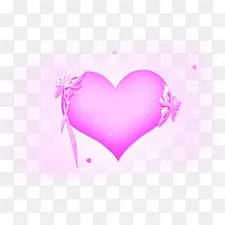 粉色爱心蝴蝶装饰-空若网 粉色爱心蝴蝶装饰-空若网