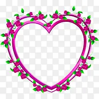 粉色花朵爱心绿叶装饰-空若网 粉色花朵爱心绿叶装饰-空若网