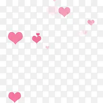 粉色渐变爱心飘零-空若网 粉色渐变爱心飘零-空若网