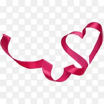 粉色优雅丝带爱心-空若网 粉色优雅丝带爱心-空若网