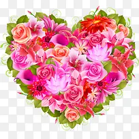 粉色花朵爱心设计-空若网 粉色花朵爱心设计-空若网