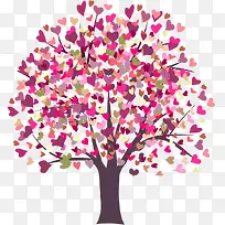 卡通粉色爱心树木-空若网 卡通粉色爱心树木-空若网