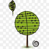 春天手绘树木-空若网 春天手绘树木-空若网