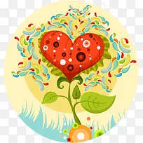 卡通爱心树-空若网 卡通爱心树-空若网
