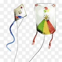 卡通春天放风筝插画-空若网 卡通春天放风筝插画-空若网