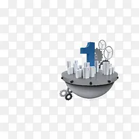 科技漂浮数字立体装饰素材-空若网 科技漂浮数字立体装饰素材-空若网