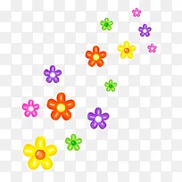 卡通多彩花朵漂浮素材-空若网 卡通多彩花朵漂浮素材-空若网