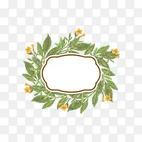 矢量图水彩绿叶花环-空若网 矢量图水彩绿叶花环-空若网