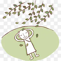 绿叶卡通手绘小人可爱-空若网 绿叶卡通手绘小人可爱-空若网
