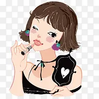 化妆美女插画-空若网 化妆美女插画-空若网