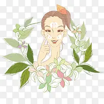 化妆美女插画-空若网 化妆美女插画-空若网