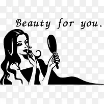 时尚化妆美女卡通矢量素材-空若网 时尚化妆美女卡通矢量素材-空若网