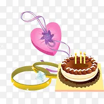蛋糕钻戒情人节矢量PNG素材-空若网 蛋糕钻戒情人节矢量PNG素材-空若网
