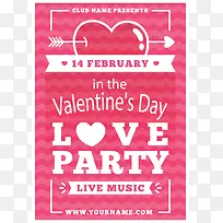 情人节派对海报矢量素材-空若网 情人节派对海报矢量素材-空若网