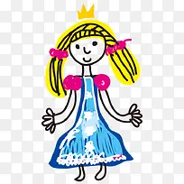 矢量手绘小公主-空若网 矢量手绘小公主-空若网