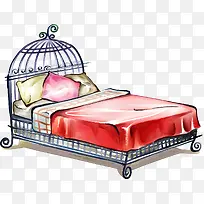 彩绘时尚公主风单人床手绘-空若网 彩绘时尚公主风单人床手绘-空若网