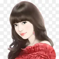 红色裙子可爱女孩-空若网 红色裙子可爱女孩-空若网