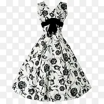 黑花白色裙子-空若网 黑花白色裙子-空若网