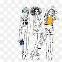 手绘卡通美女-空若网 手绘卡通美女-空若网