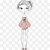 手绘卡通可爱女孩素材-空若网 手绘卡通可爱女孩素材-空若网