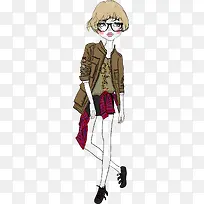 矢量手绘时尚女孩-空若网 矢量手绘时尚女孩-空若网