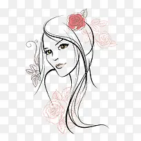 手绘卡通美女图案-空若网 手绘卡通美女图案-空若网