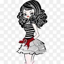 矢量手绘时尚美女-空若网 矢量手绘时尚美女-空若网