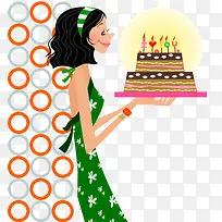 女生拿生日蛋糕-空若网 女生拿生日蛋糕-空若网