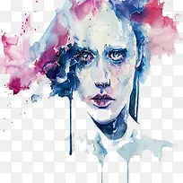 ˮ����Ůͷ��廭-������