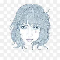 白色插画美女头像-空若网 白色插画美女头像-空若网