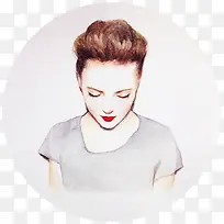 �ֻ���Ůͷ��廭-������