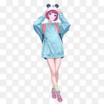 创意手绘短发美女-空若网 创意手绘短发美女-空若网