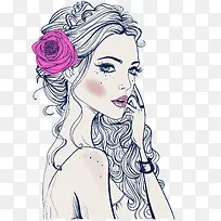 矢量插画美女-空若网 矢量插画美女-空若网