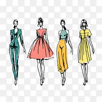 水彩矢量模特-空若网 水彩矢量模特-空若网