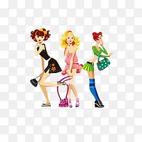 购物的三位时尚女郎-空若网 购物的三位时尚女郎-空若网