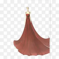 手绘礼服婚纱模特插画-空若网 手绘礼服婚纱模特插画-空若网