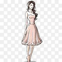 手绘水彩服装模特-空若网 手绘水彩服装模特-空若网