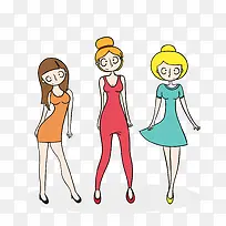 素描时尚卡通模特-空若网 素描时尚卡通模特-空若网