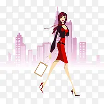 时尚自信女神模特手绘-空若网 时尚自信女神模特手绘-空若网