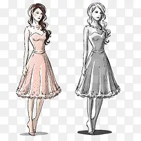 水彩手绘女模特-空若网 水彩手绘女模特-空若网