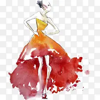 水彩手绘女模特-空若网 水彩手绘女模特-空若网